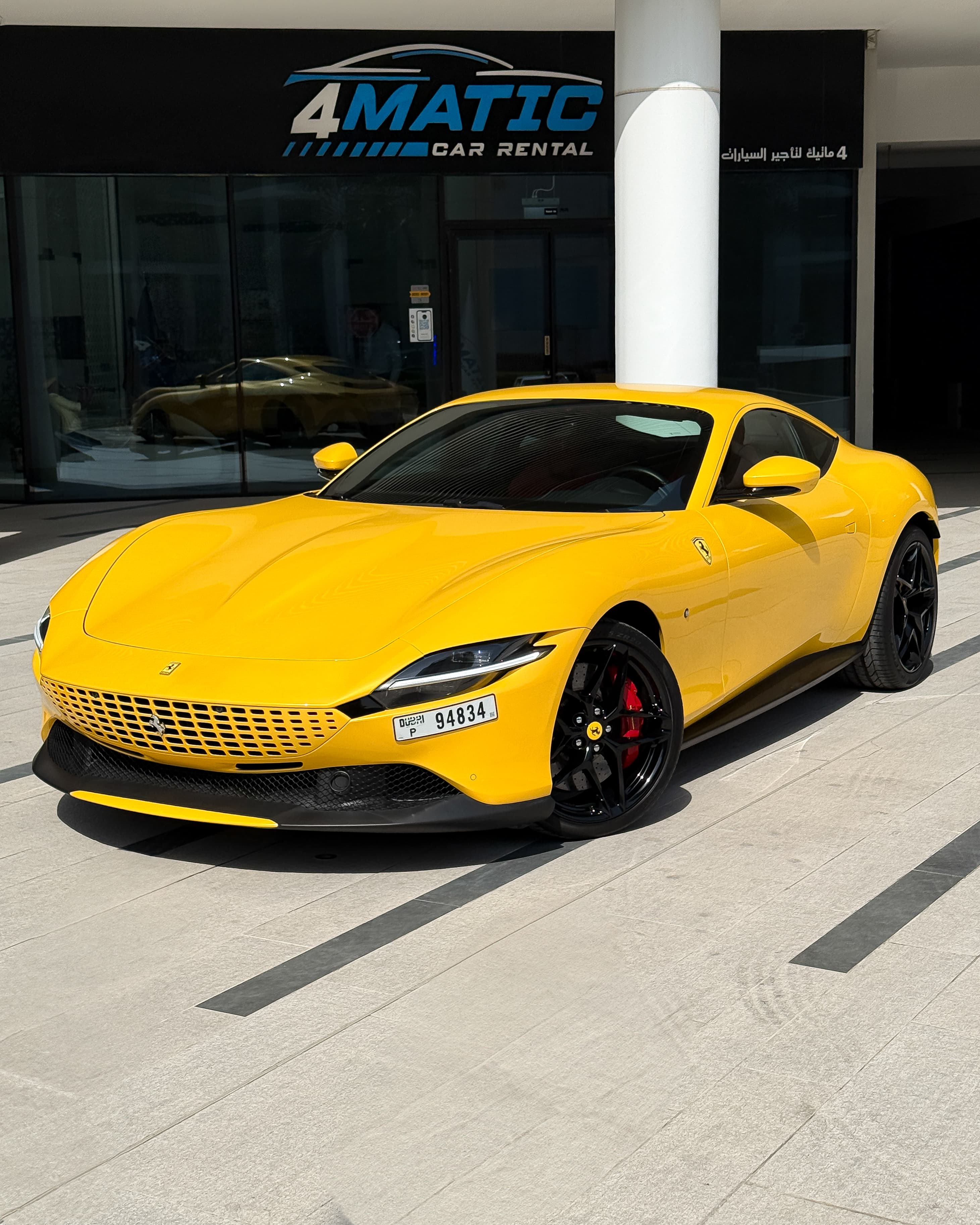Rent Ferrari Roma Yellow 2021 in Dubai for rent in Dubai — Ferrari