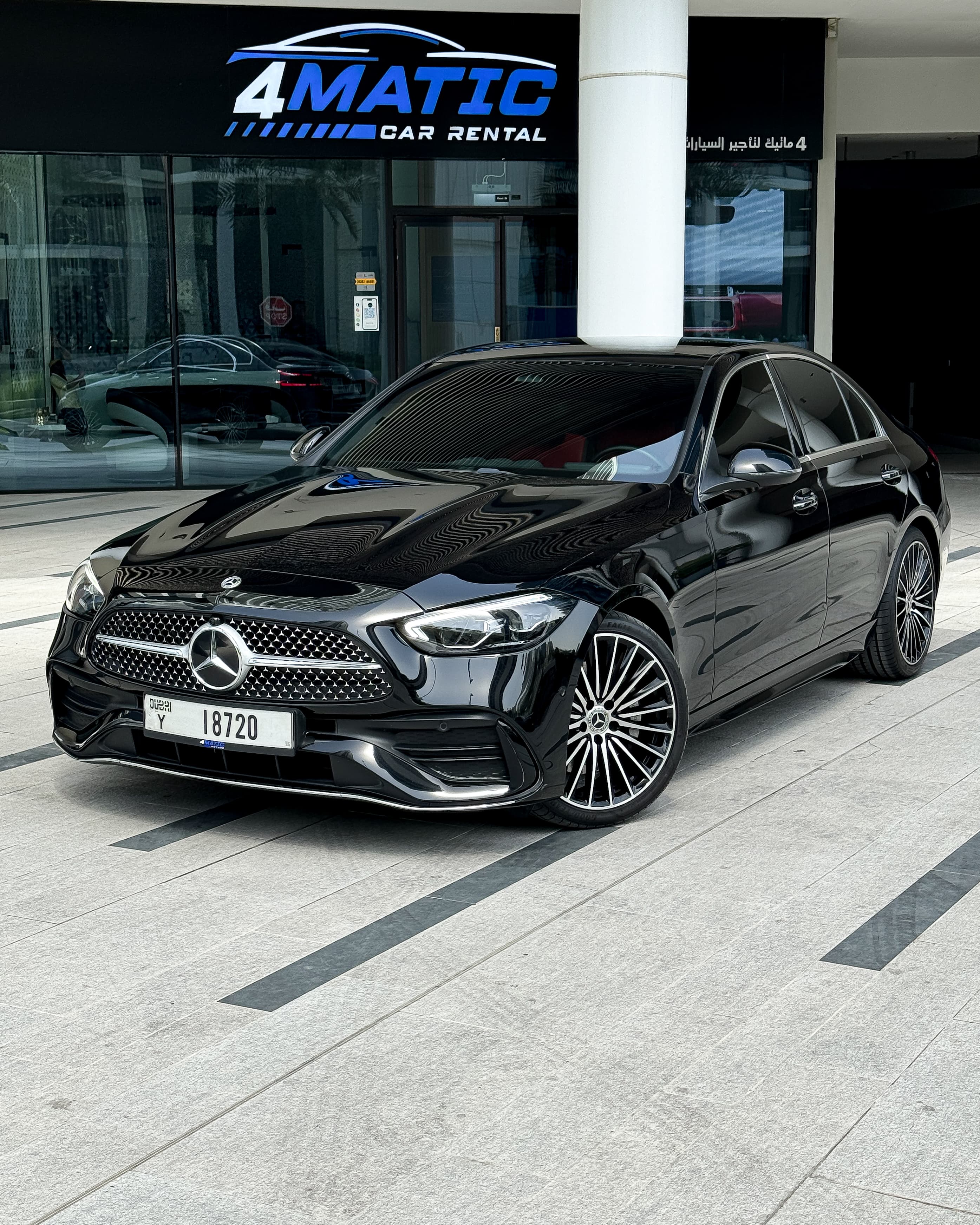 Rent Mercedes C200 Black Luxury Sedan 2022 in Dubai for rent in Dubai — Mercedes-Benz